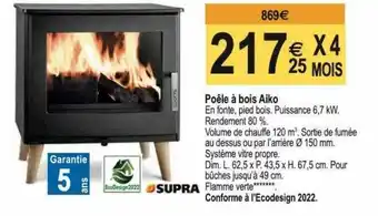 Tridôme Poêle à bois aiko supra offre