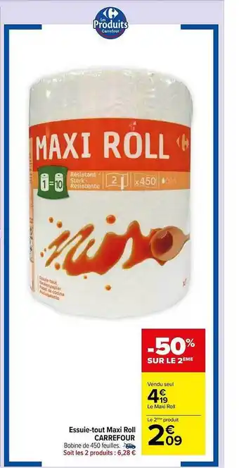 Carrefour Market Essuie-tout maxi roll carrefour offre