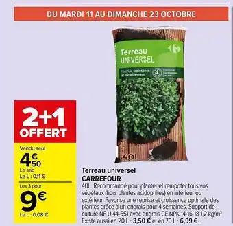 Carrefour Market Terreau universel carrefour offre