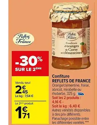 Carrefour Market Confiture reflets de france offre