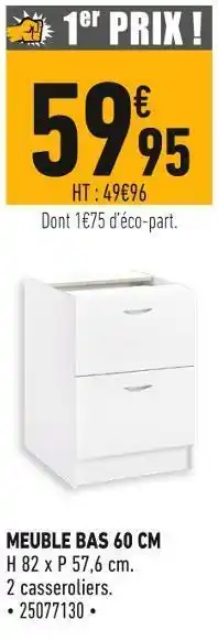 Batkor Meuble bas 60 cm offre
