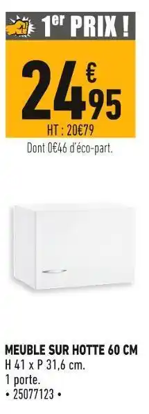 Batkor Meuble sur hotte 60 cm offre