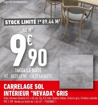 Batkor Carrelage sol intérieur "nevada" gris offre