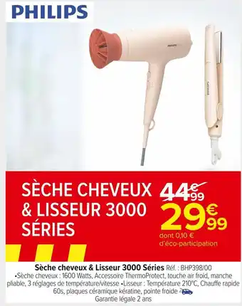 Carrefour Market Philips sèche cheveux & lisseur 3000 series offre