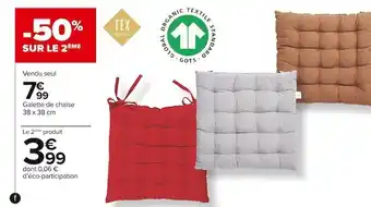 Carrefour Market Tex home galette de chaise offre