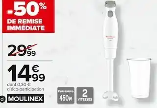 Carrefour Market Moulinex mixeur plongeant offre