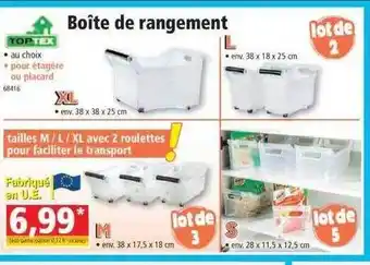 Boîte de rangement toptex