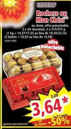Norma Rochers ou mon chéri ferrero offre