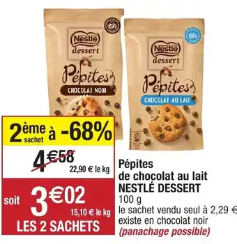 Migros Pepites De Chocolat Au Lait Nestle Dessert offre