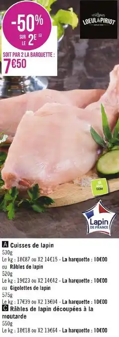 Géant Casino Loeul & piriot cuisses de lapin offre