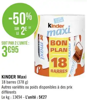 Géant Casino Kinder maxi kinder maxi offre