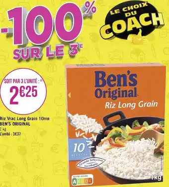 Géant Casino Ben’s original riz vrac long grain 10mn offre