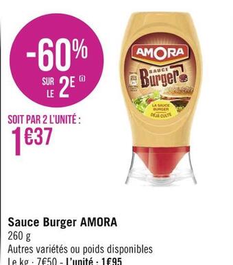 Géant Casino Amora sauce burger offre