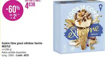 Géant Casino Nestle cookie cône glacé extrême vanille offre