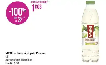 Géant Casino Vittel vittel+ immunité goût pomme offre