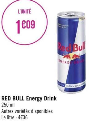 Géant Casino Red bull energy drink offre