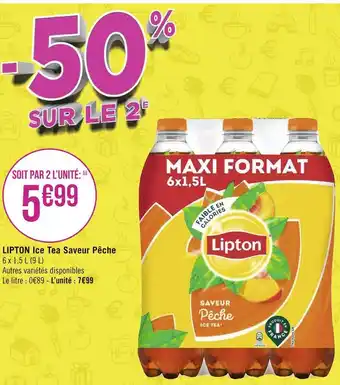Géant Casino Lipton ice tea saveur pêche offre