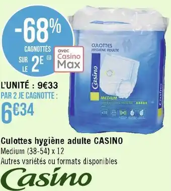 Géant Casino Casino culottes hygiène adulte offre