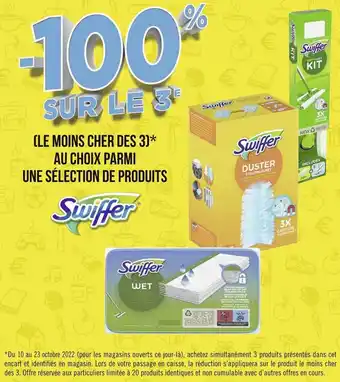 Géant Casino Swiffer -100% sur le 3e sur une sélection de produits swiffer offre