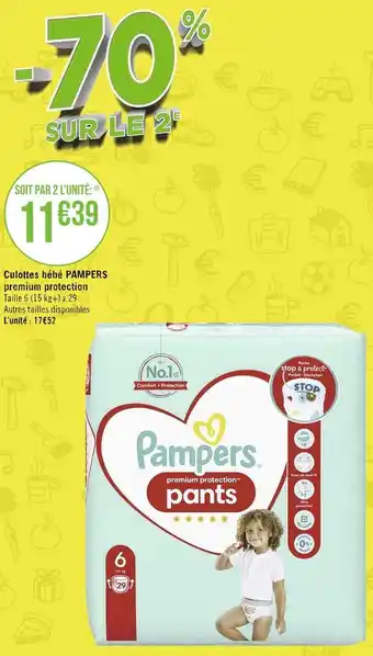 Géant Casino Pampers culottes bébé offre