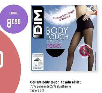 Géant Casino Dim collant body touch absolu résist offre