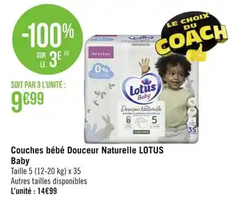 Géant Casino Lotus couches bébé douceur naturelle baby offre