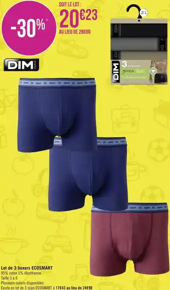 Géant Casino Dim lot de 3 boxers ecosmart offre