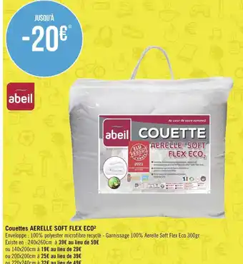 Géant Casino Abeil couettes aerelle soft flex eco2 offre