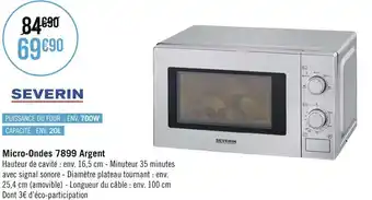 Géant Casino Severin micro-ondes 7899 argent offre