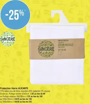 Géant Casino Sincère protection literie alicante offre