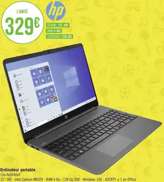 Géant Casino Hp ordinateur portable offre