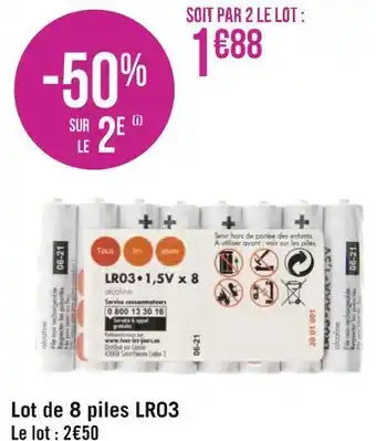 Géant Casino Lot de 8 piles lr03 offre