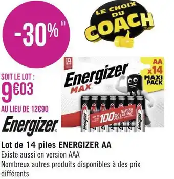 Géant Casino Energizer lot de 14 piles aa offre