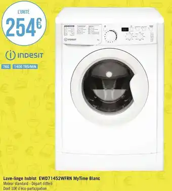 Géant Casino Indesit lave-linge hublot ewd71452wfrn mytime blanc offre
