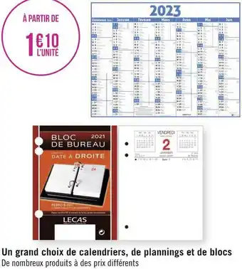 Un grand choix de calendriers, de plannings et de blocs
