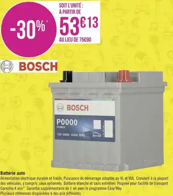 Géant Casino Bosch batterie auto offre