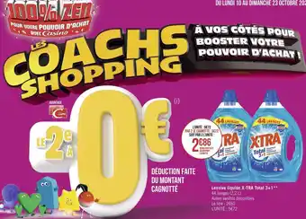 Géant Casino X-tra lessive liquide total 3+1* offre