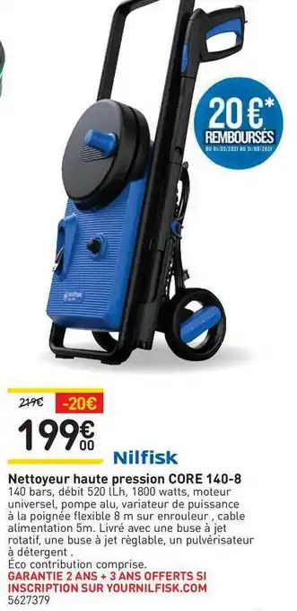 Weldom Nettoyeur Haute Pression Core 140-8 Nilfisk offre