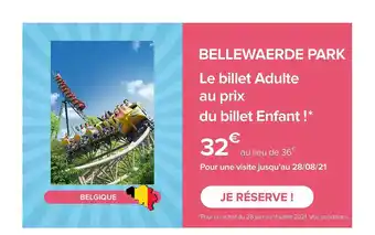 Bellewaerde Park - Le Billet Adulte Au Prix Du Billet Enfant !