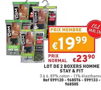 Trafic Lot de 2 boxers homme stay & fit dim offre