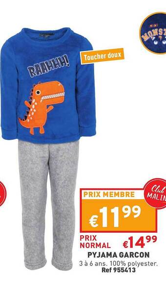 Trafic Pyjama garçon offre