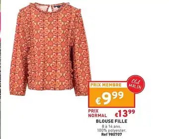 Trafic Blouse fille offre