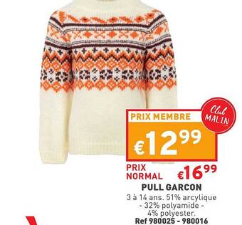 Trafic Pull garçon offre