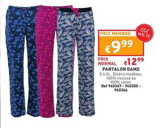 Trafic Pantalon dame offre