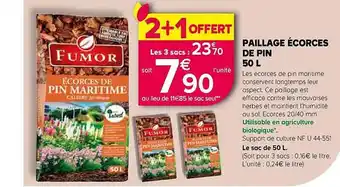 Kiriel Paillage écorces de pin 50l fumor offre