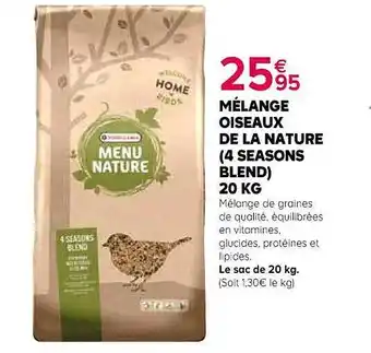Kiriel Mélange oiseaux de la nature (4 seasons blend) 20 kg offre