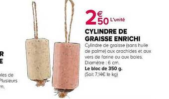 Kiriel Cylindre de graisse enrichi offre