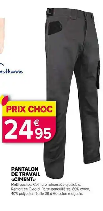 Kiriel Pantalon de travail «ciment» offre