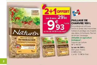 Kiriel Paillage de chanvre 100k naturen offre