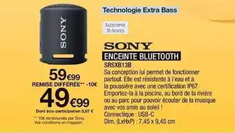 Enceinte bluetooth sony